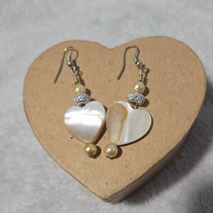 Heart-Shaped Pearl Earrings